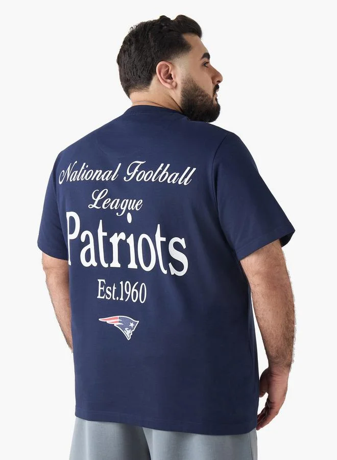 ماكسيم Men Regular Fit Crew Neck Short Sleeve New England Patriots Print T-shirt